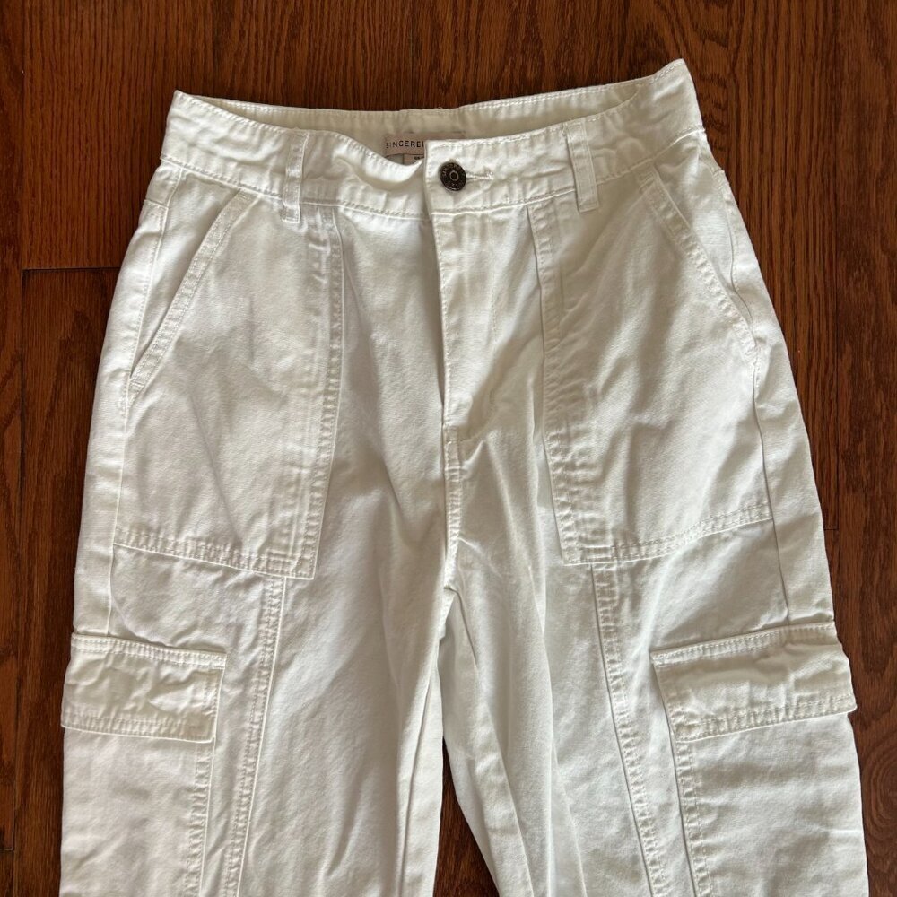 Sincerely Jules White Utilitarian Cargo Ankle Length Pants Size 25 Size 3 - Picture 4 of 11